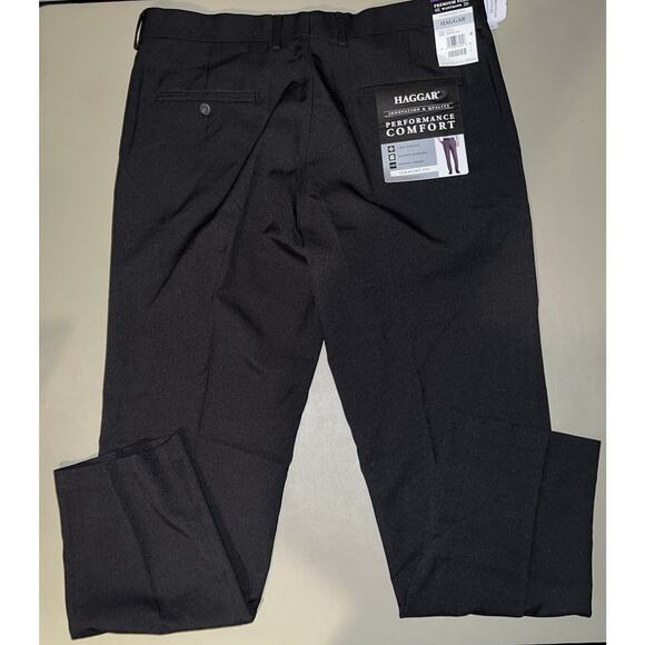 Haggar Premium Flex Performance Comfort Straight Fit Men’s 36Wx30L Black Pants - Picture 5 of 7